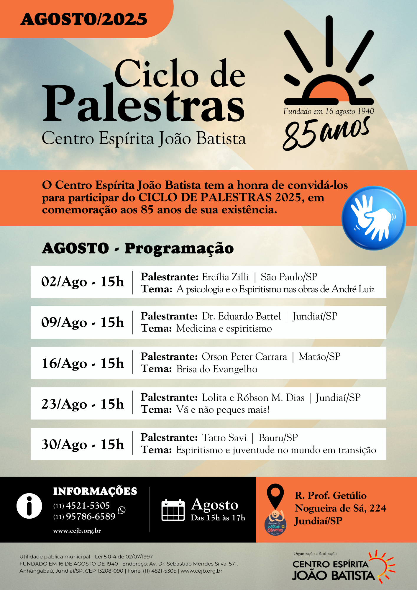 imagem Programação Ciclo de Palestras